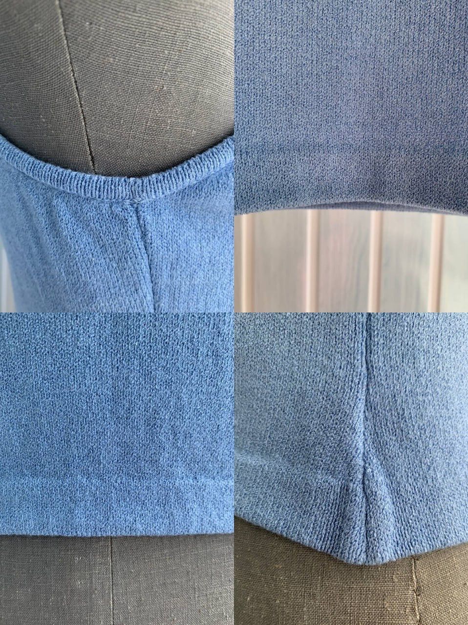 Designer × St. John Vintage St. John USA Women Blue Knit Wool Spaghetti Tank Top Size S / US 4 / IT 40 - 24 Thumbnail