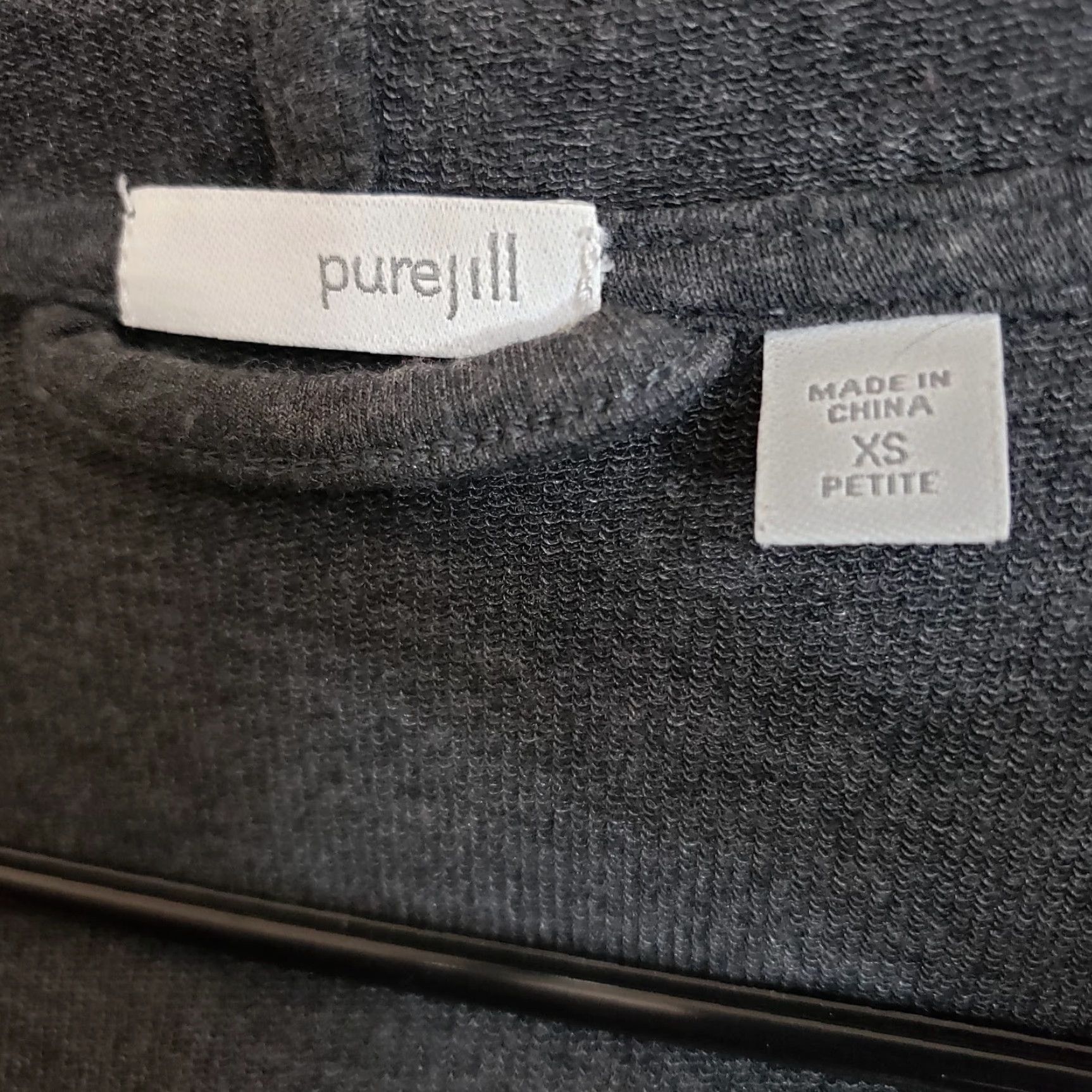 J. Jill VINTAGE PureJill Womens Cardigan Hooded XS Gray Pima Cotton Blend Open Front Petite Size XS / US 0-2 / IT 36-38 - 6 Thumbnail