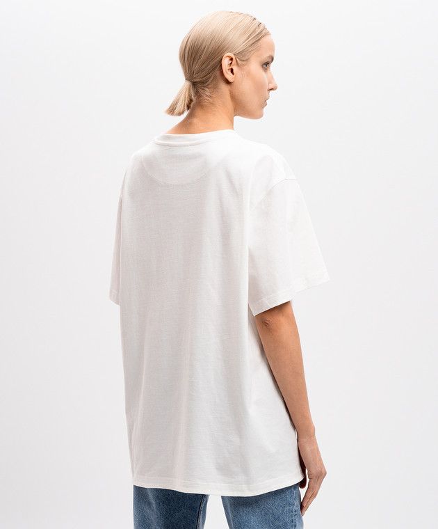 The Attico o1s22i1n0325 Oversized T-Shirt in White Size S / US 4 / IT 40 - 4 Thumbnail
