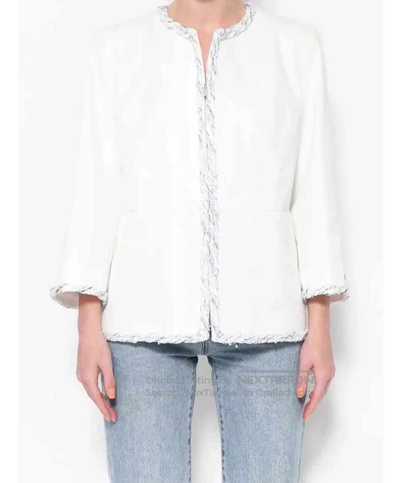 Chanel Chanel 18s Waterfall Series White Coat Size XXS / US 00 / IT 34 - 2 Thumbnail