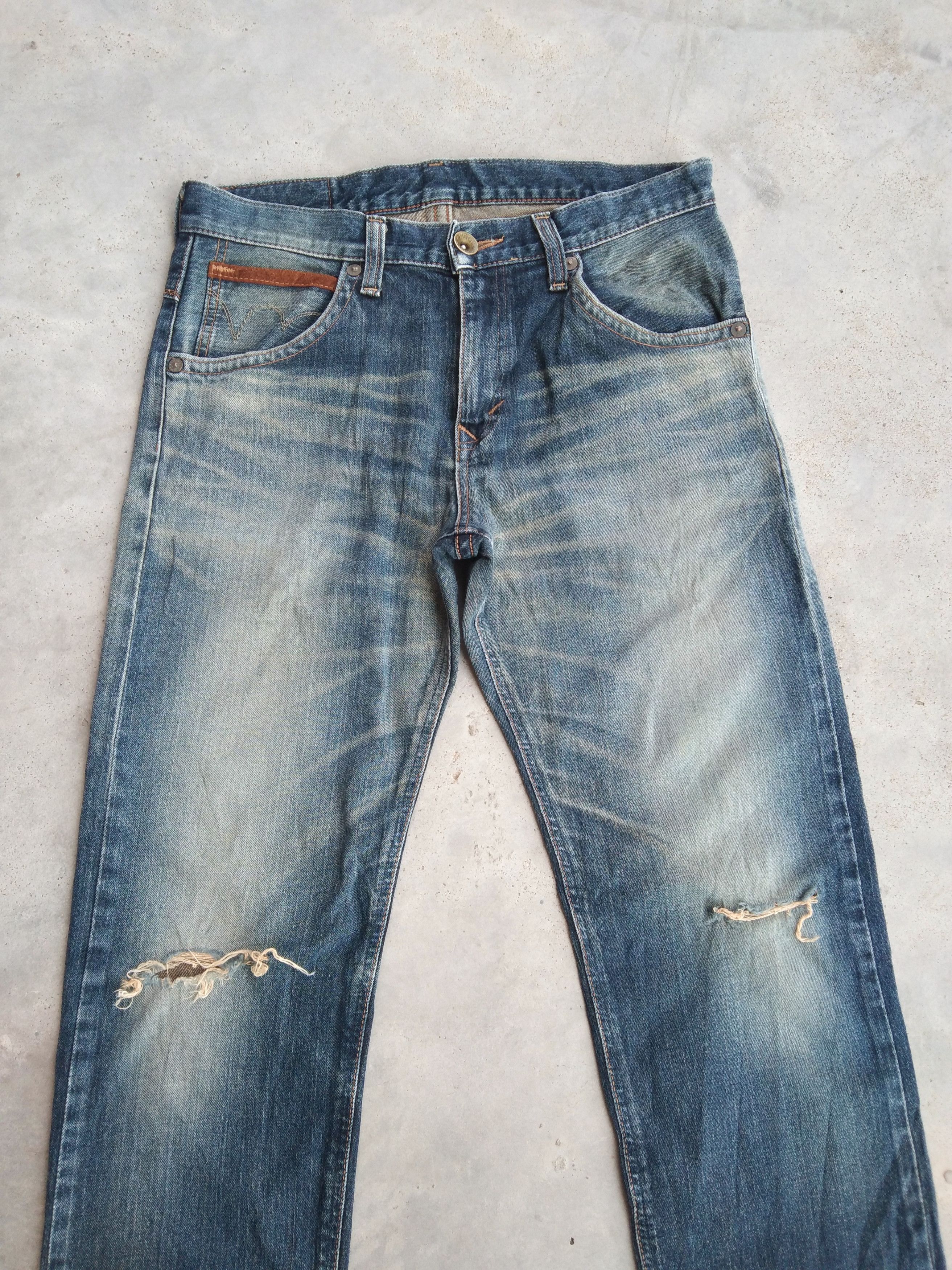 Japanese Brand Vintage Faded Blue Edwin Distressed Jeans 32x31 Size US 32 / EU 48 - 6 Thumbnail