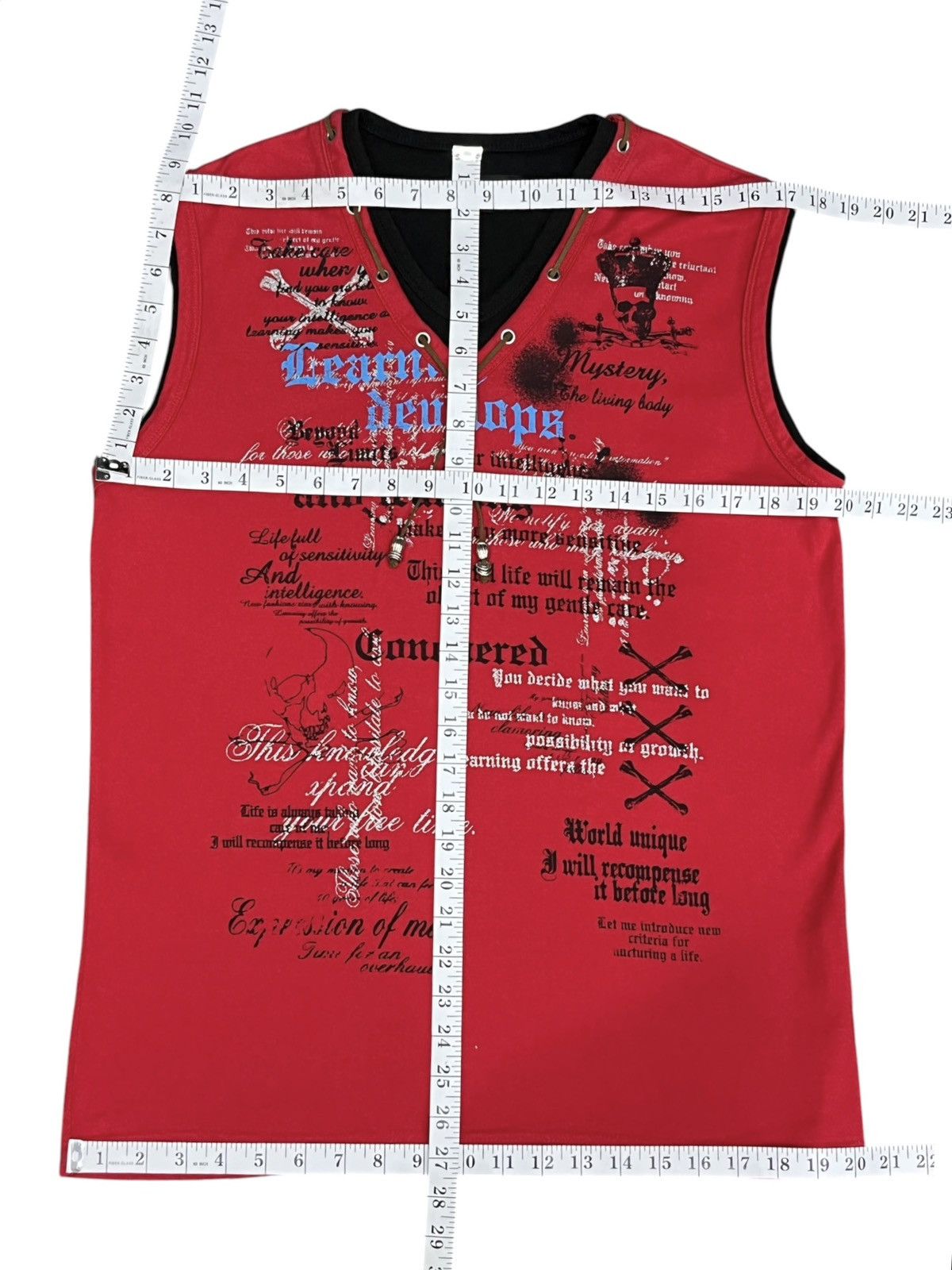 Punk and Yo 🔥💀Beaumont Carr Punk Poem Laced V-Neck Sleeveless y2k Tee Size US M / EU 48-50 / 2 - 15 Thumbnail