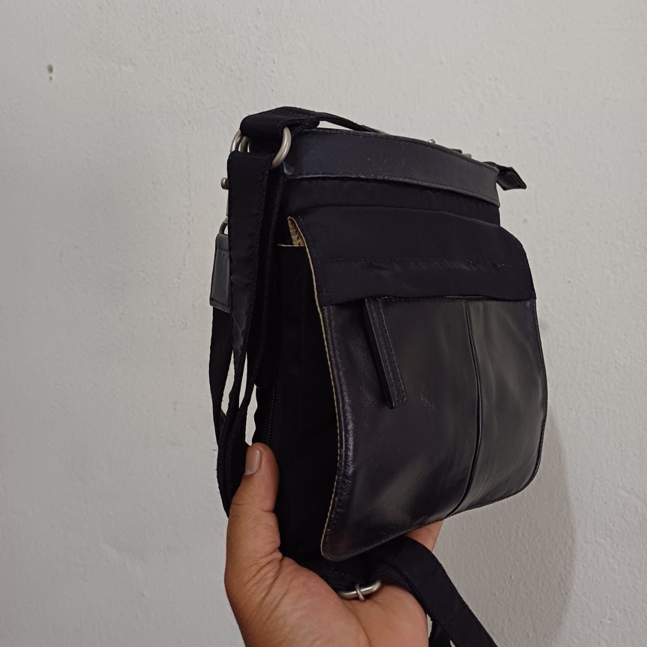 Japanese Brand 💥Last Drop💥Yohji Yamamoto Ysaccs Leather Nylon Sling Bag Size ONE SIZE - 2 Thumbnail