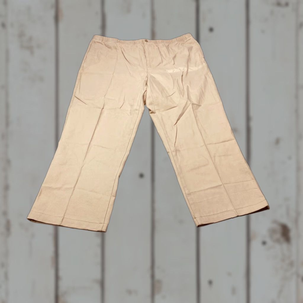 Lands' End Lands End Deck Pants Mens 2XL Beige Canvas Drawstring Elastic Waist Casual 7556 Size US 39 - 1 Thumbnail