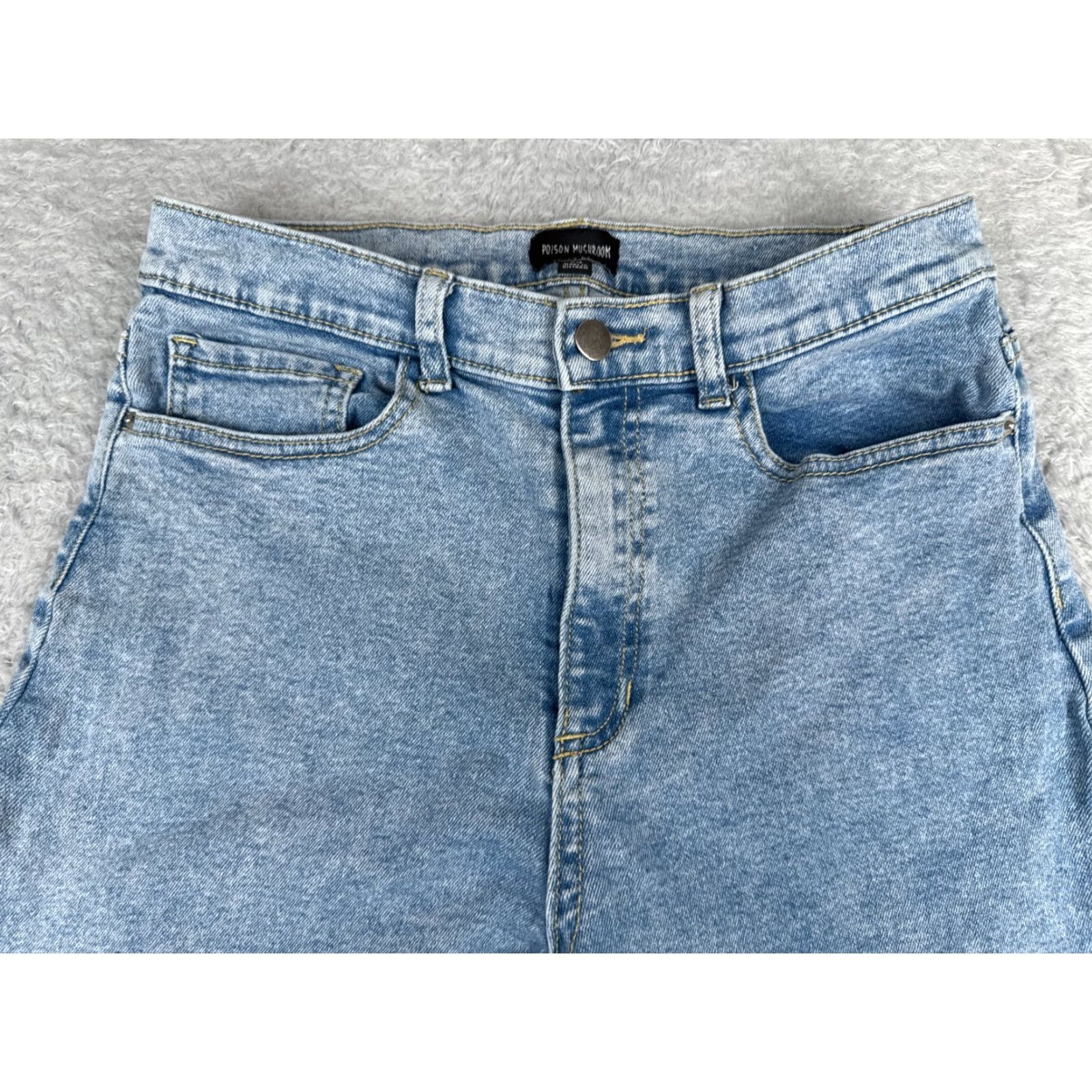 Zara Zara Womens Jeans 29 Blue Distressed Wide Leg High Rise Cotton Grunge 28x29 Size 29" - 4 Thumbnail