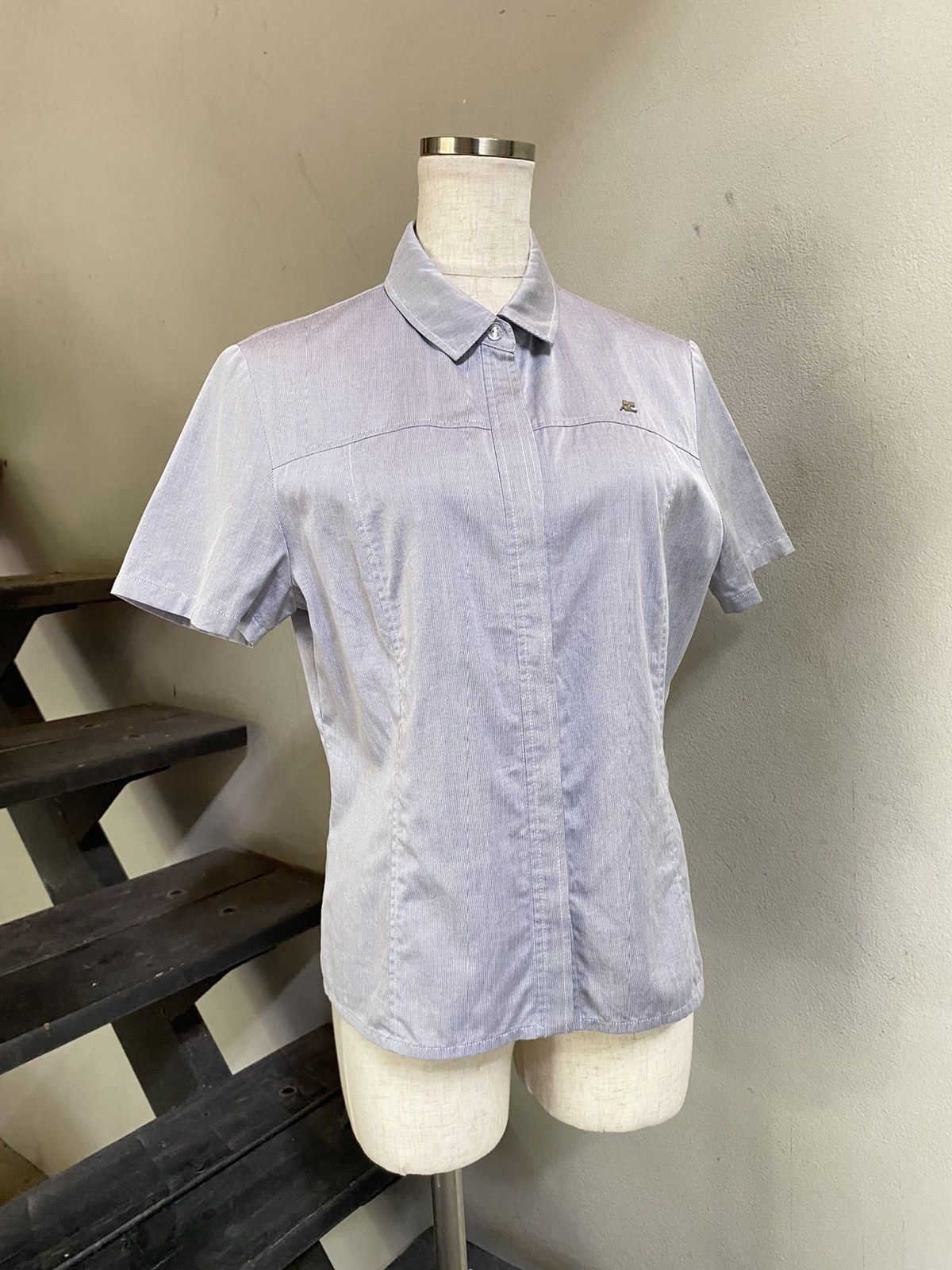 Courreges Courrèges Classic Light Blue Collared Shirt Size S / US 4 / IT 40 - 1 Thumbnail