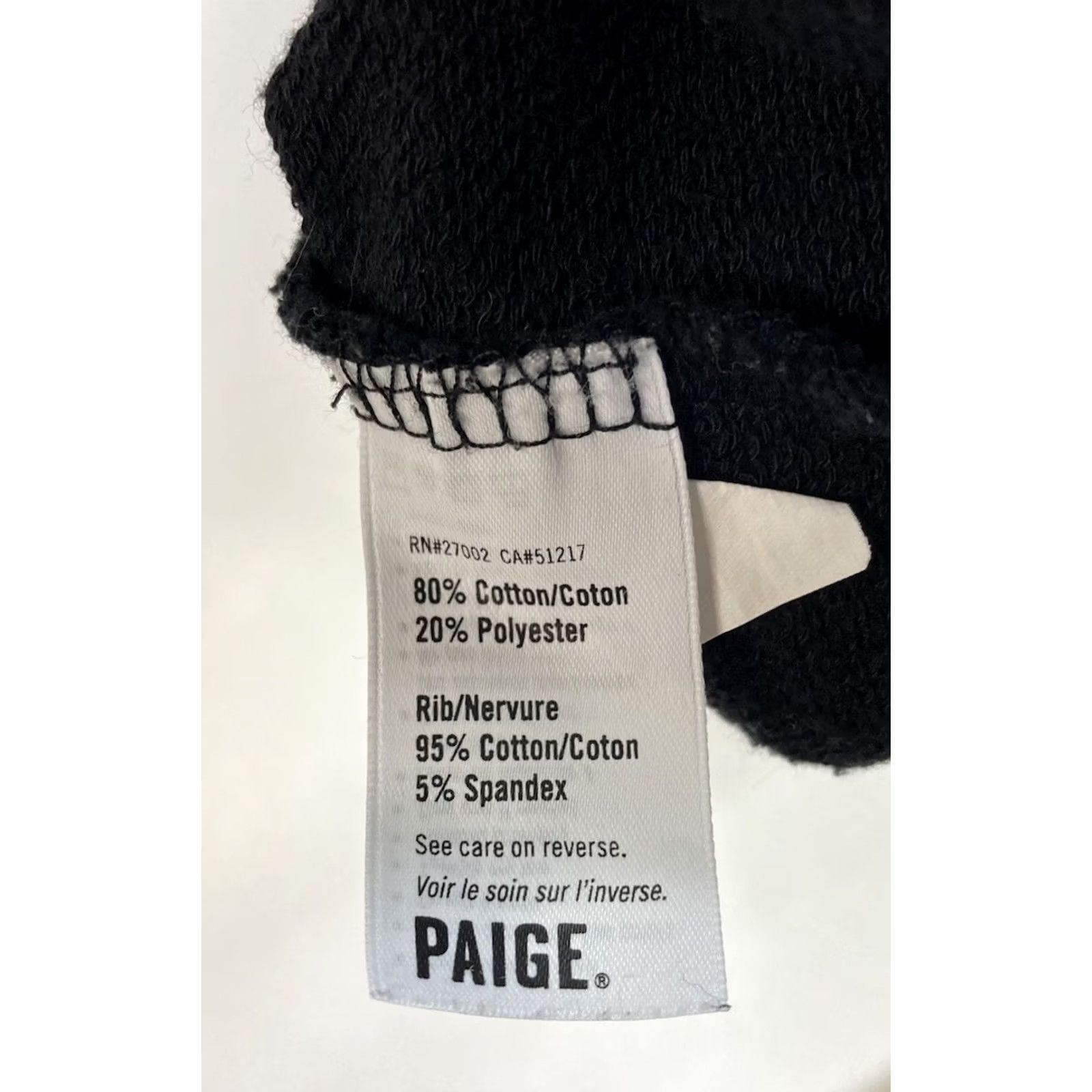 Paige Paige Sweatshirt Women Medium Black Long Sleeve Cinched Bell Crew Neck Pullover Casual Size M / US 6-8 / IT 42-44 - 5 Thumbnail