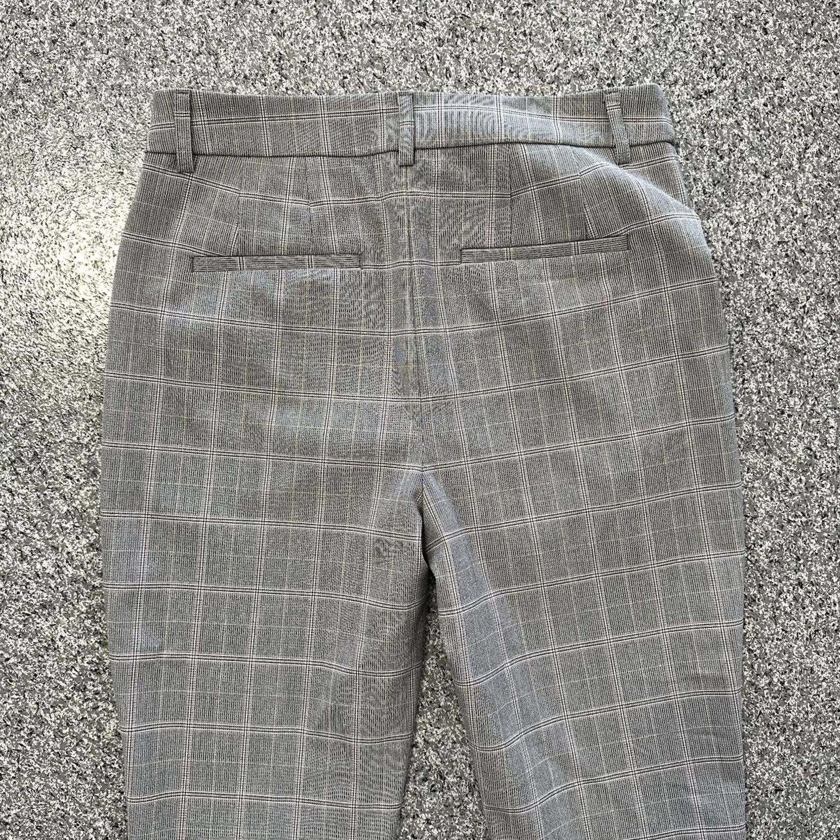Express Express Editor Pants Womens 4S 29x25 High Rise Skinny Plaid Gray Office Dress Pants Womens Size 27" / US 4 / IT 40 - 5 Thumbnail