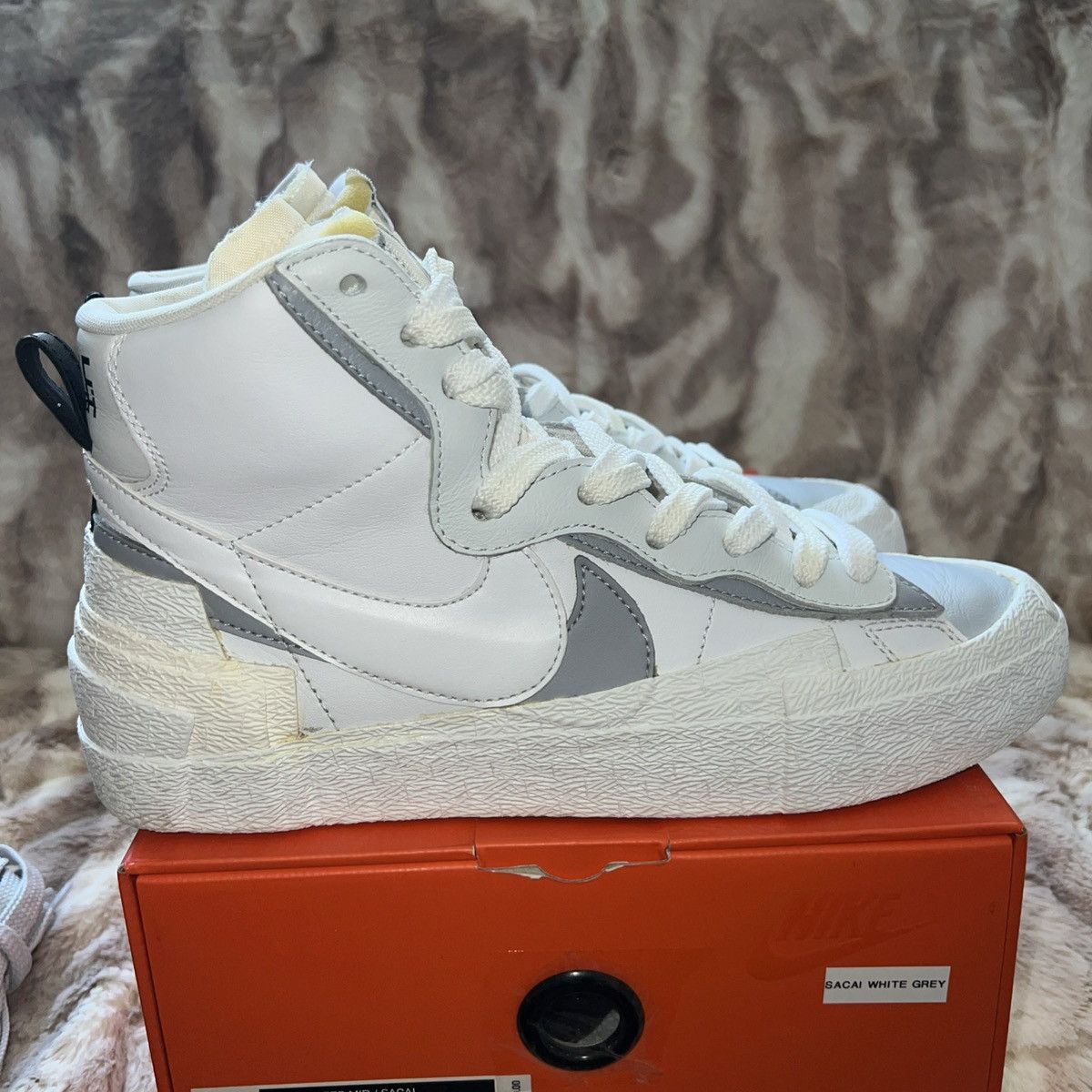 sacai Mid White × Nike Blazer