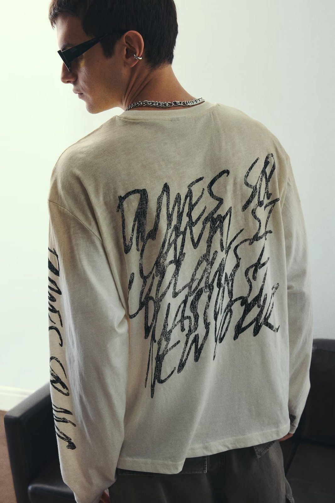 H&M OVERSIZED FIT LONG-SLEEVED JERSEY TOP Dimes Square Size US L / EU 52-54 / 3 - 5 Thumbnail