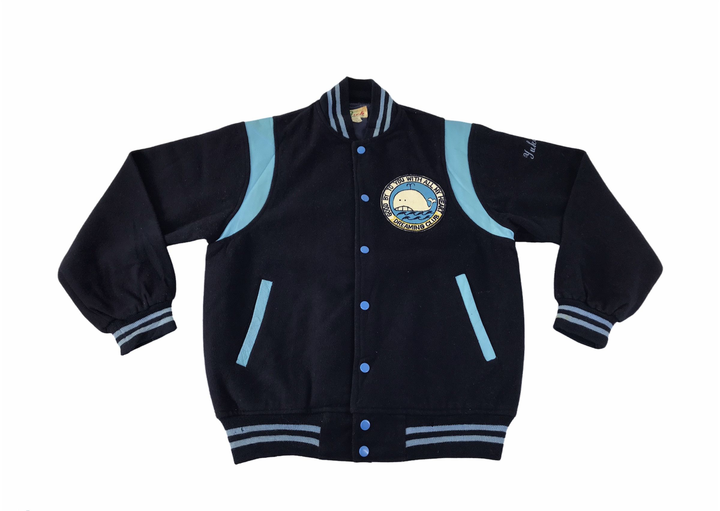 image of Varsity Jacket Bick Tokyo Japan Sportswear Athletic College in Bleu, Men's (Size Small)