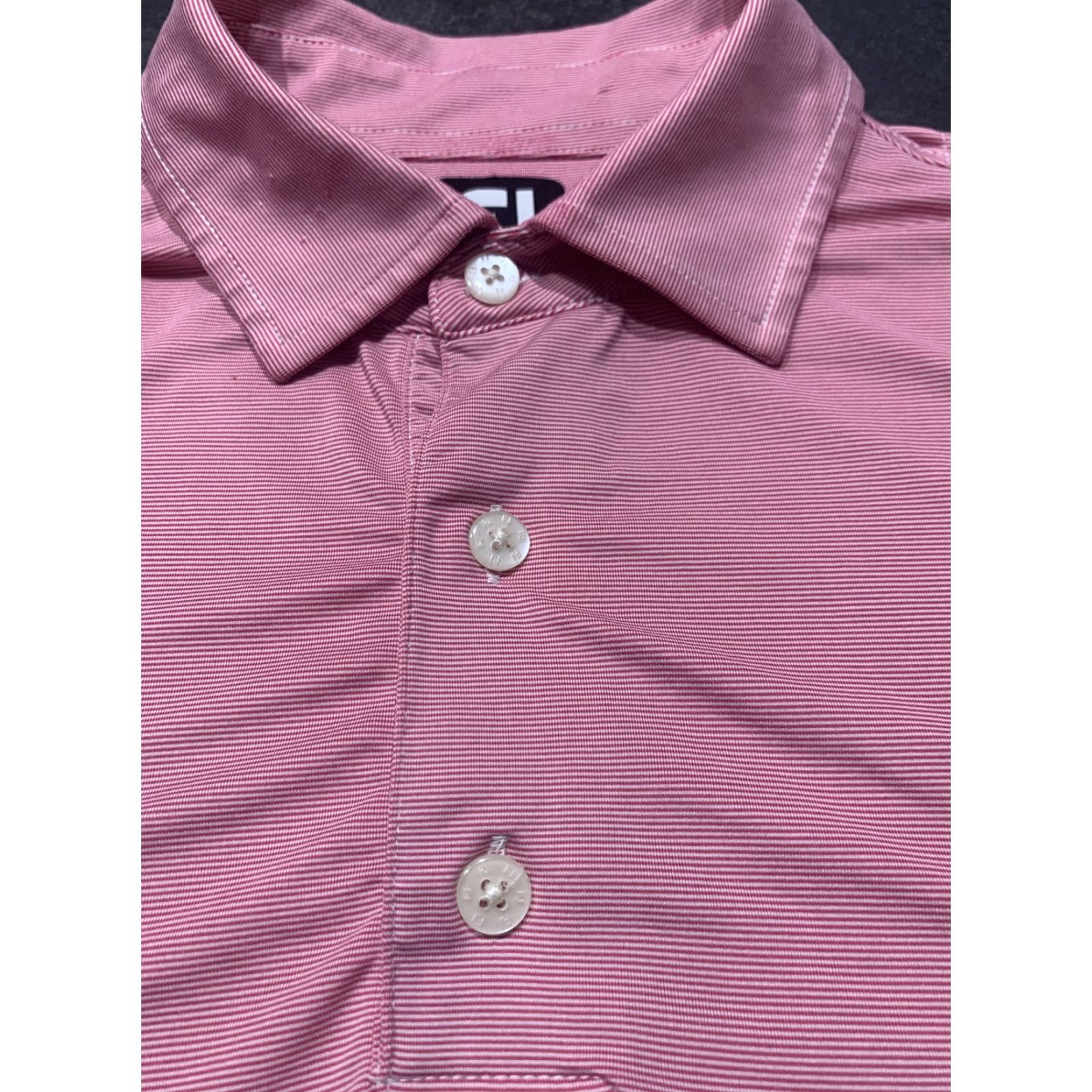 Footjoy FootJoy Performance Golf Polo Shirt Mens Medium Pink Striped Activewear Size US M / EU 48-50 / 2 - 3 Thumbnail