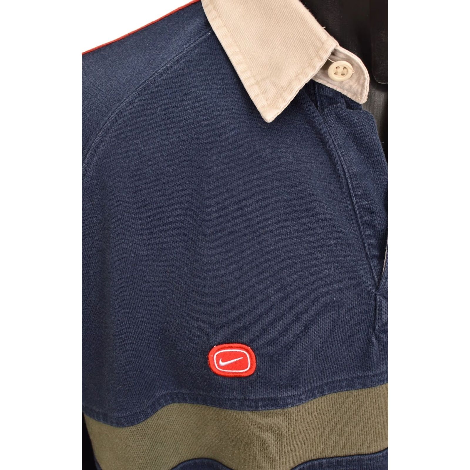 Nike Nike Athletic Rugby Polo Shirt Jersey L, Blue, Vintage, 100% Cotton, #7, Men’s Polo Shirt Size US L / EU 52-54 / 3 - 6 Thumbnail