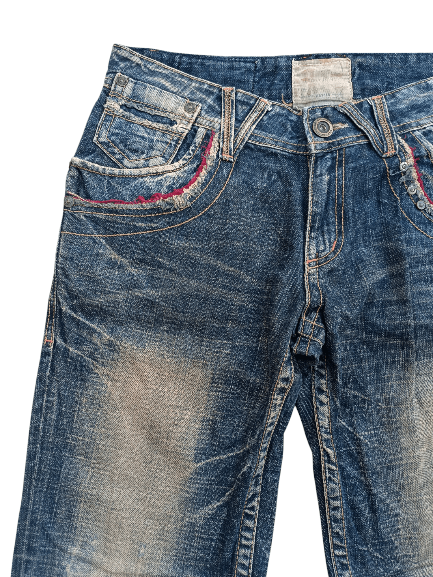 Japanese Brand Lolita Jeans Rusty Wash Whiskers Faded Denim E017 Size US 34 / EU 50 - 12 Thumbnail