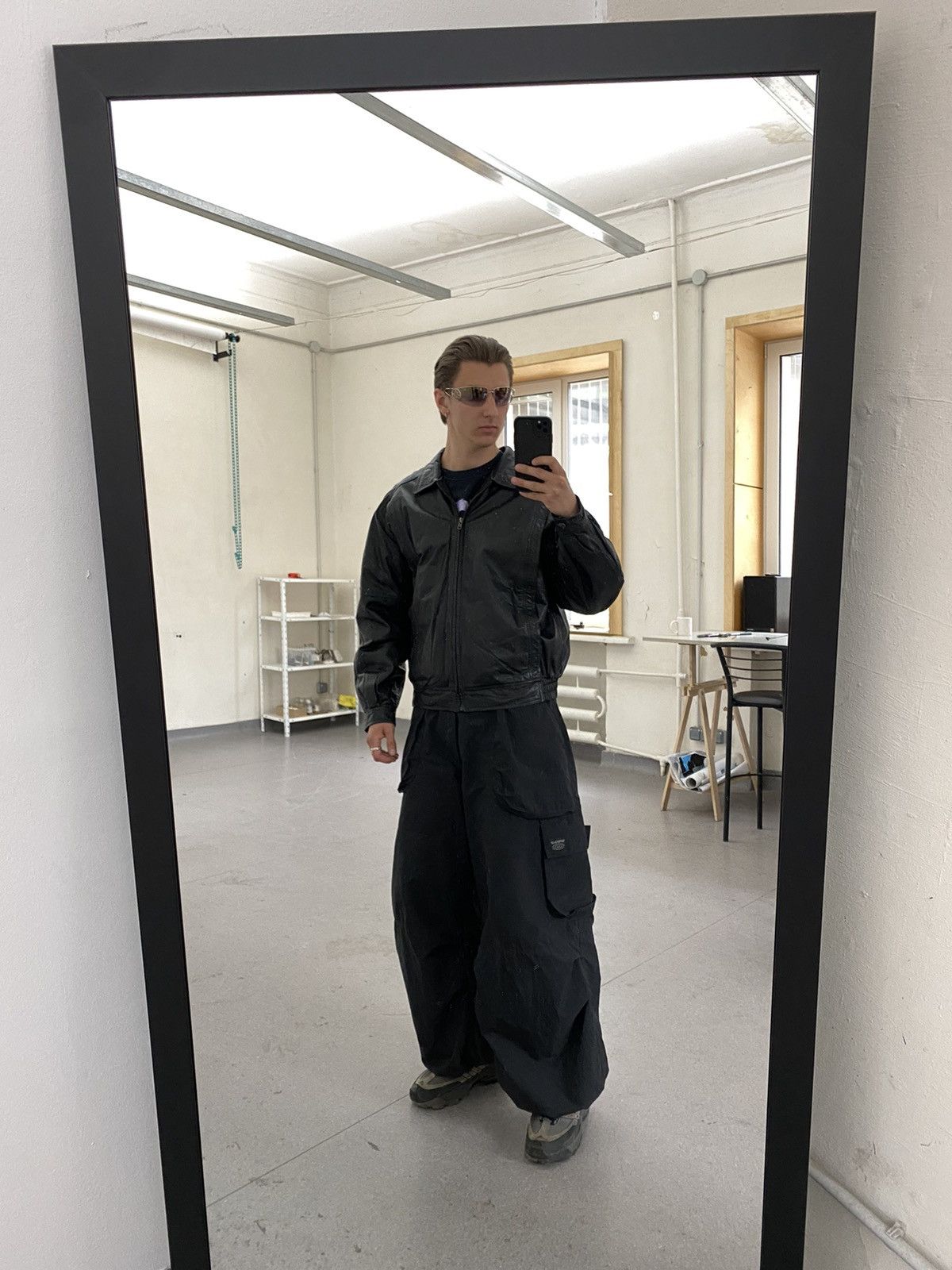 image of Avant Garde x Leather Jacket Vintage 90’S Real Leather Cropped Jacket in Black, Men's (Size Large)