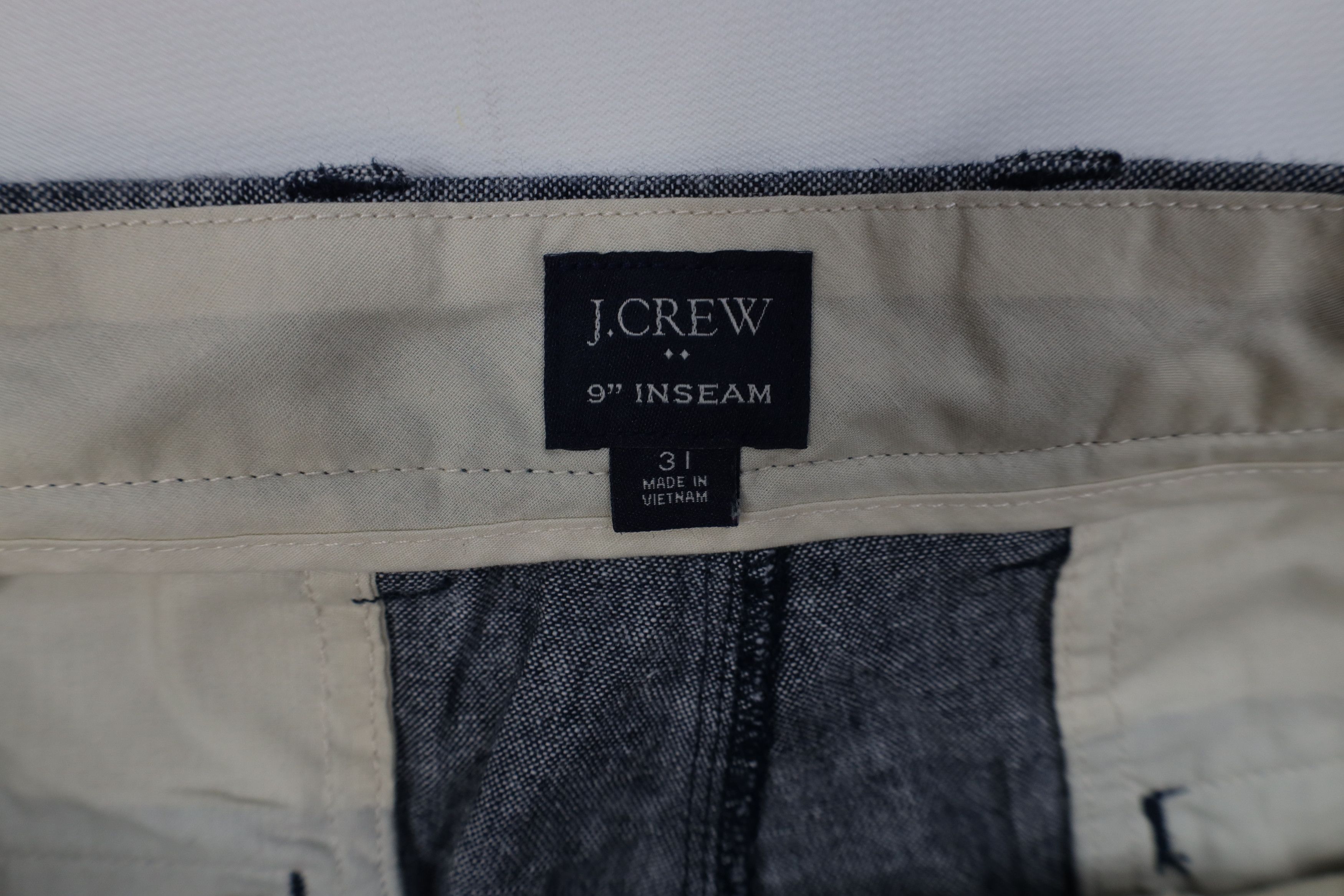 J.Crew J Crew Linen Blend Chambray Above Knee Chino Shorts Blue 9 Size US 31 - 6 Thumbnail