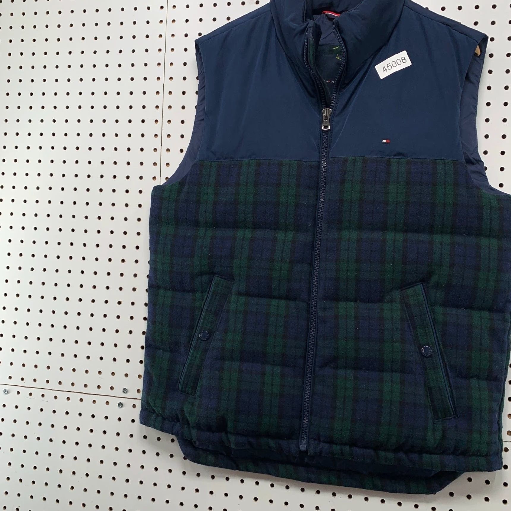 Tommy Hilfiger VINTAGE Tommy Hilfiger Wool Down Vest Mens Large Green Tartan Plaid Sleeveless Size US L / EU 52-54 / 3 - 3 Thumbnail