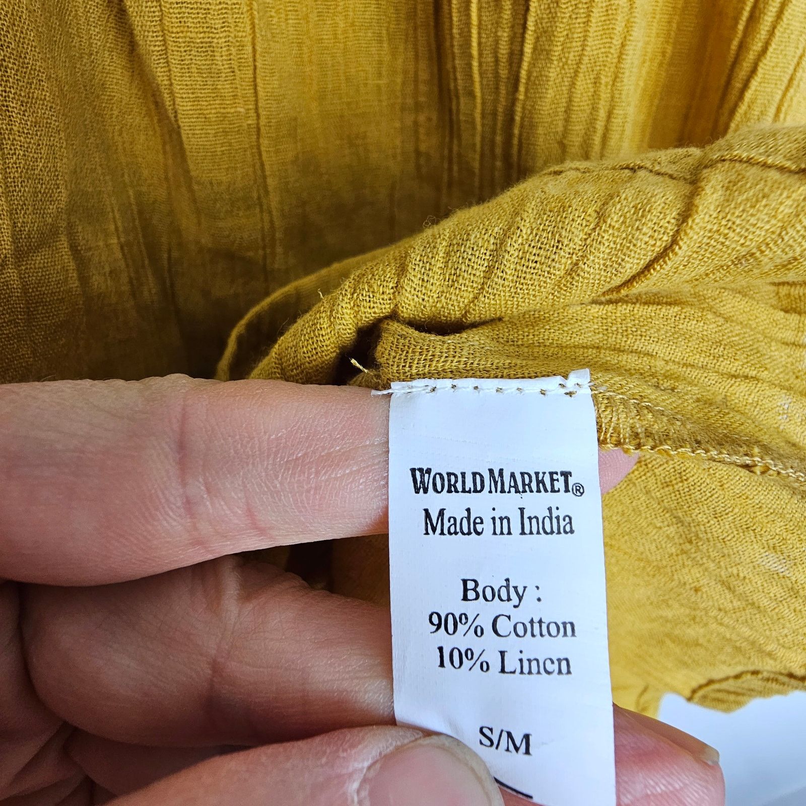 Market World Market Womens Cotton Linen Tank Size S/M Mustard Boho Size S / US 4 / IT 40 - 6 Thumbnail