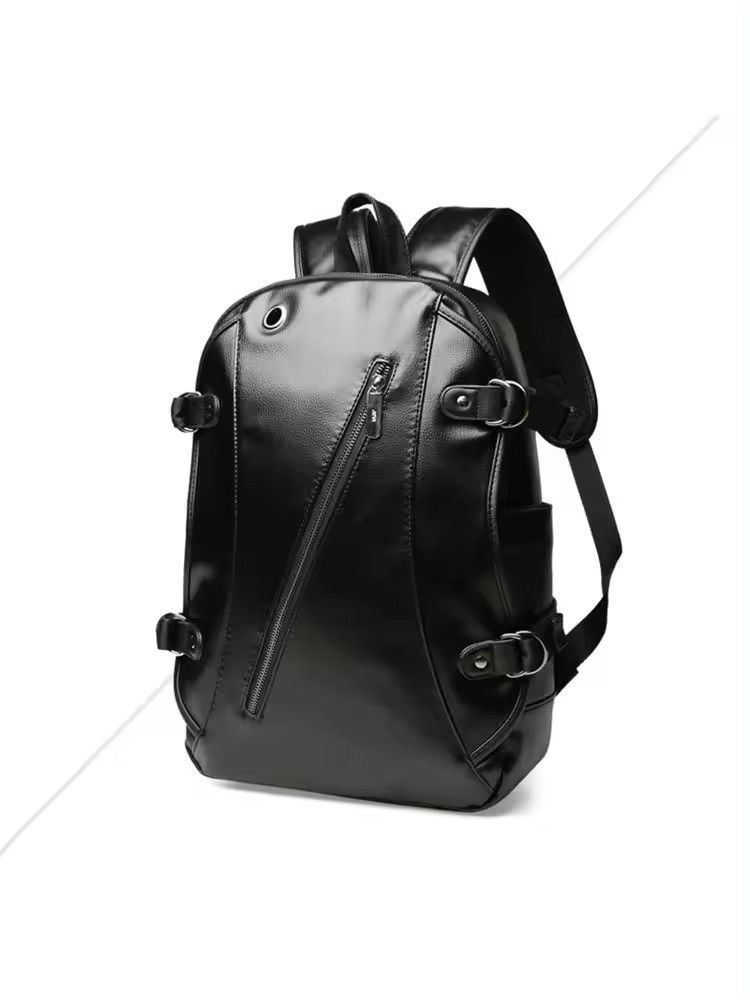 Vintage Capacity Large Waterproof PU Leather Backpack School Bag Size ONE SIZE - 2 Thumbnail