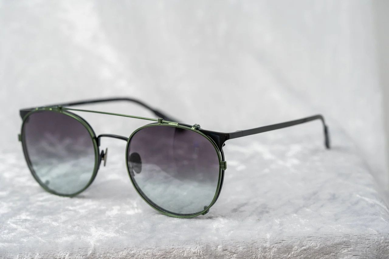Dior Kris Van Assche Sunglasses Round Shiny Black and Green Size ONE SIZE - 5 Thumbnail