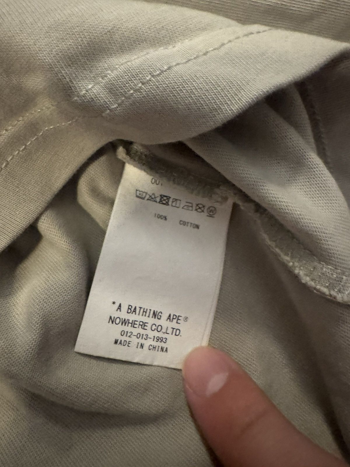 Bape Beige Long Sleeve Logo Tee Size US XL / EU 56 / 4 - 4 Thumbnail