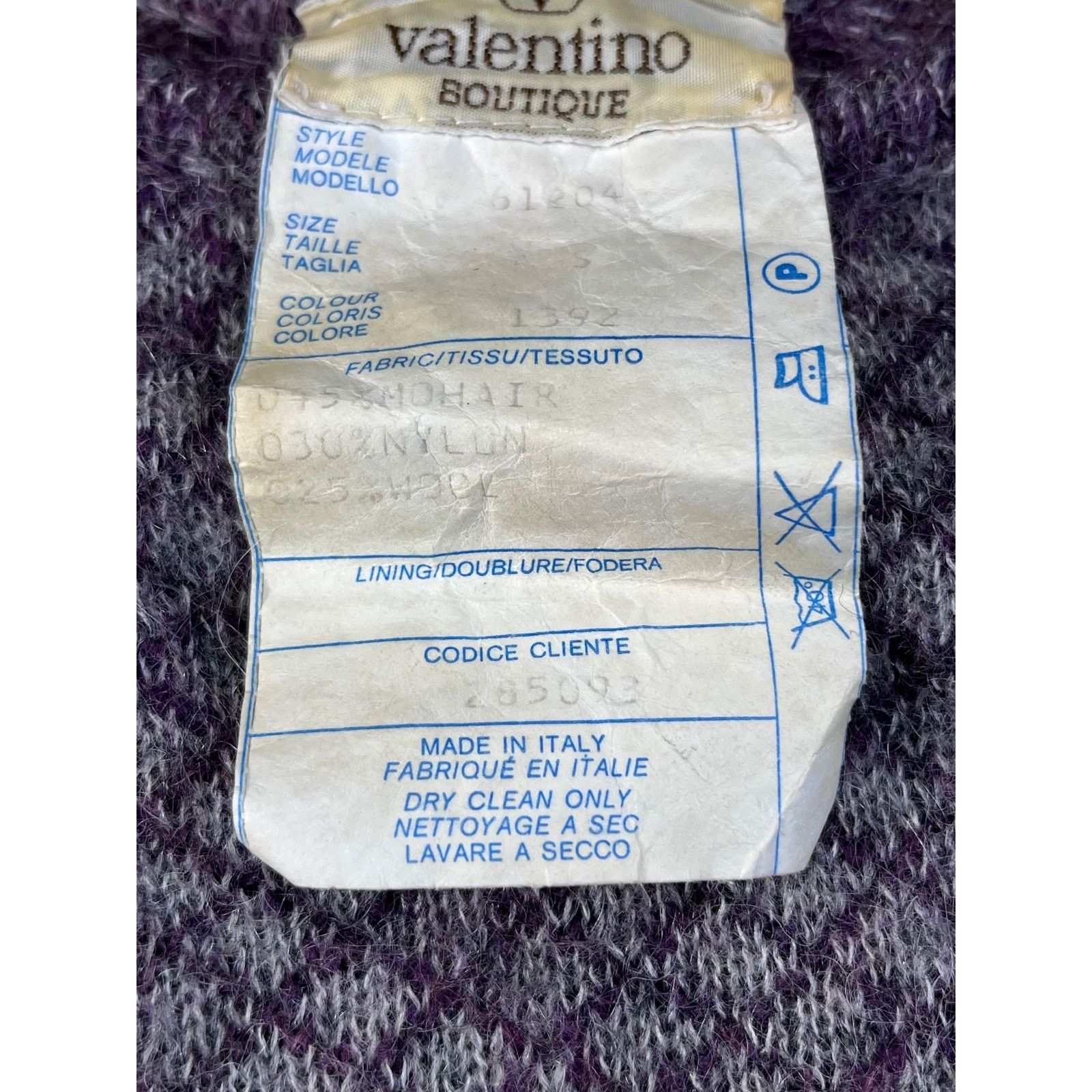 Valentino VTG Valentino Boutique Purple/Gray cardigan Sweater Wool S Size S / US 4 / IT 40 - 7 Thumbnail