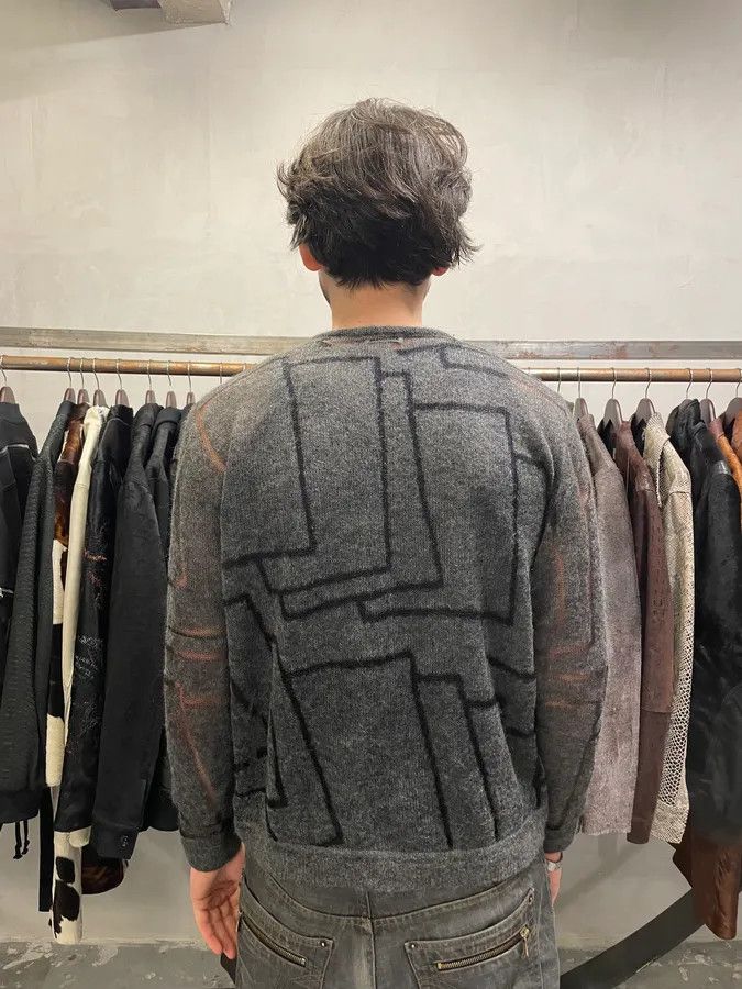 Vintage Gianni Versace Transparent Geometry Grey Sweater Size US M / EU 48-50 / 2 - 5 Thumbnail