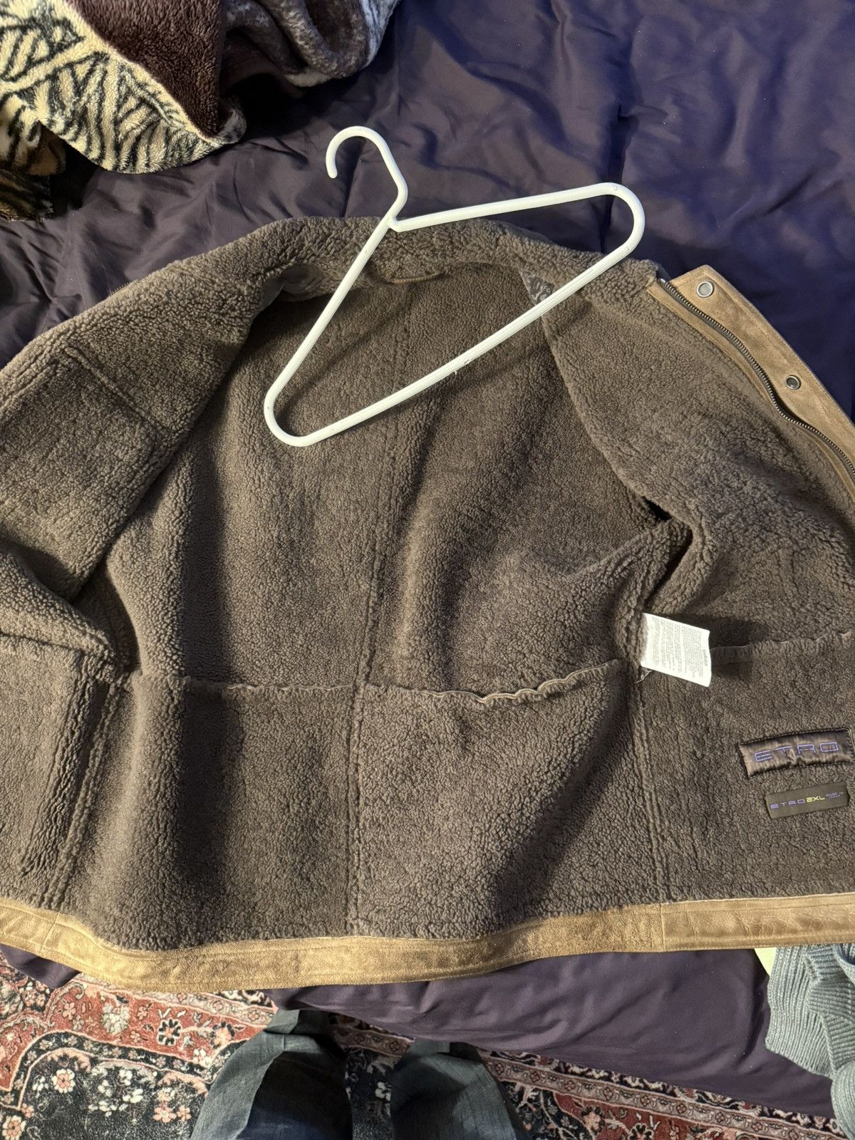 Etro ETRO 100% Lambskin Leather Jacket, 100% Lambskin Shearling Size US XXL / EU 58 / 5 - 2 Thumbnail