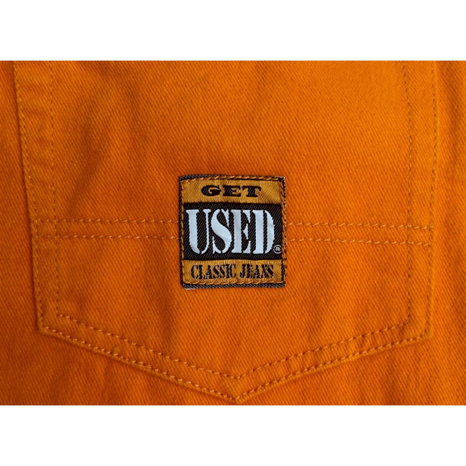 Denime VINTAGE Get Used Jeans Mens 40 Orange 90s Denim Deadstock NWT Size US 40 / EU 56 - 5 Thumbnail