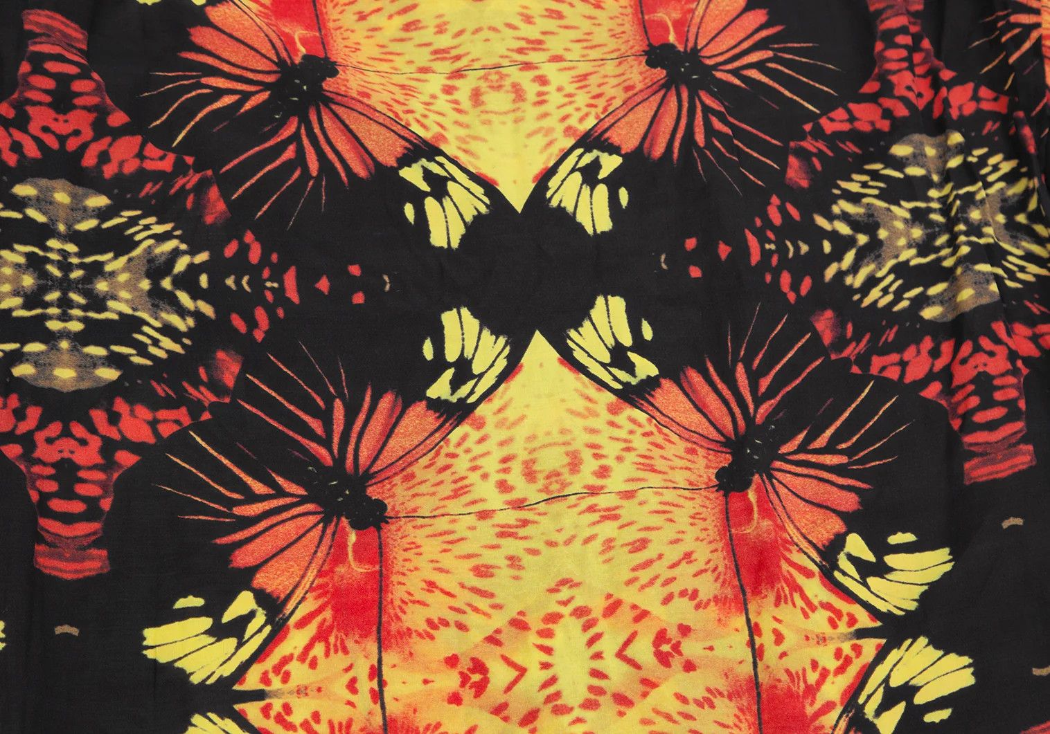 Jean Paul Gaultier Rayon Butterfly Graphic Shirt in Black Yellow Red Size US M / EU 48-50 / 2 - 13 Thumbnail