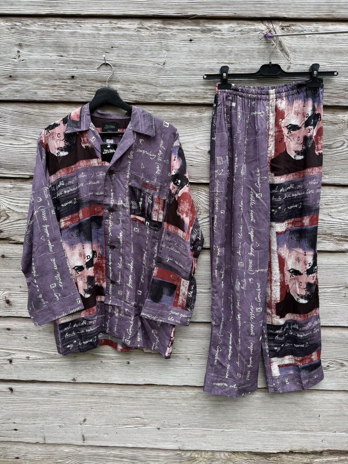 Jean Paul Gaultier Jean Paul Gaultier Viscose Portrait Pyjama Set Shirt Pants Size US M / EU 48-50 / 2 - 3 Thumbnail