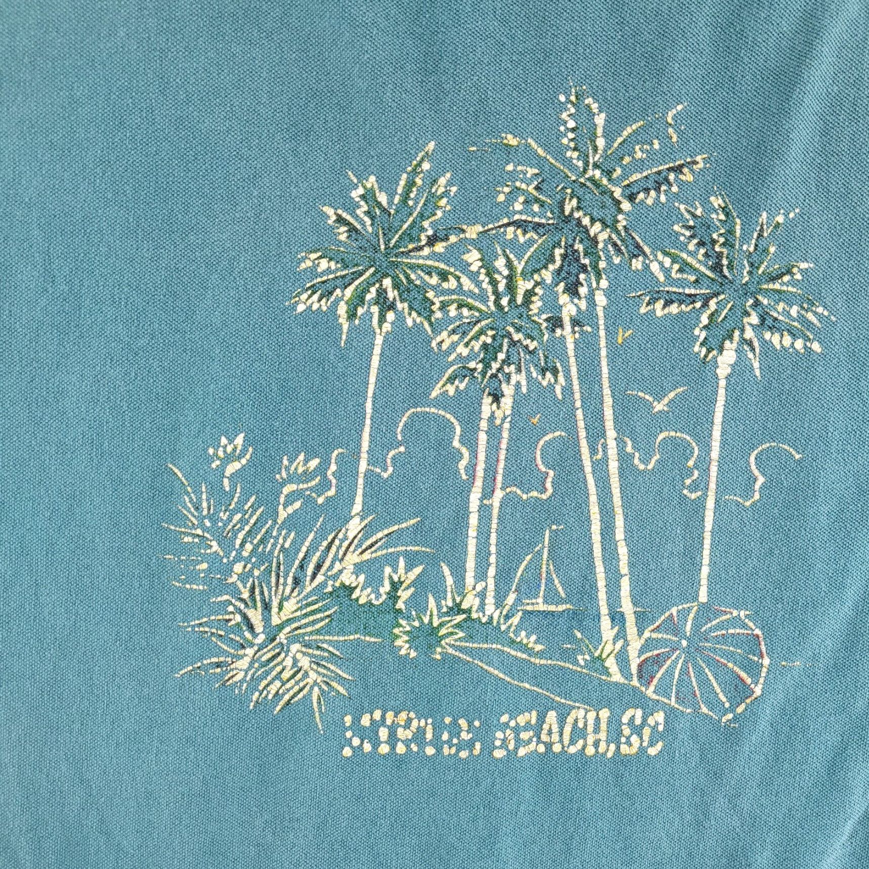 Vintage VTG Dande Shirt Dress Women's XL Made in USA Myrtle Beach Teal Blue 90s Beach USA Vintage Shirt Dress Womens XL Blue Size XL / US 12-14 / IT 48-50 - 3 Thumbnail