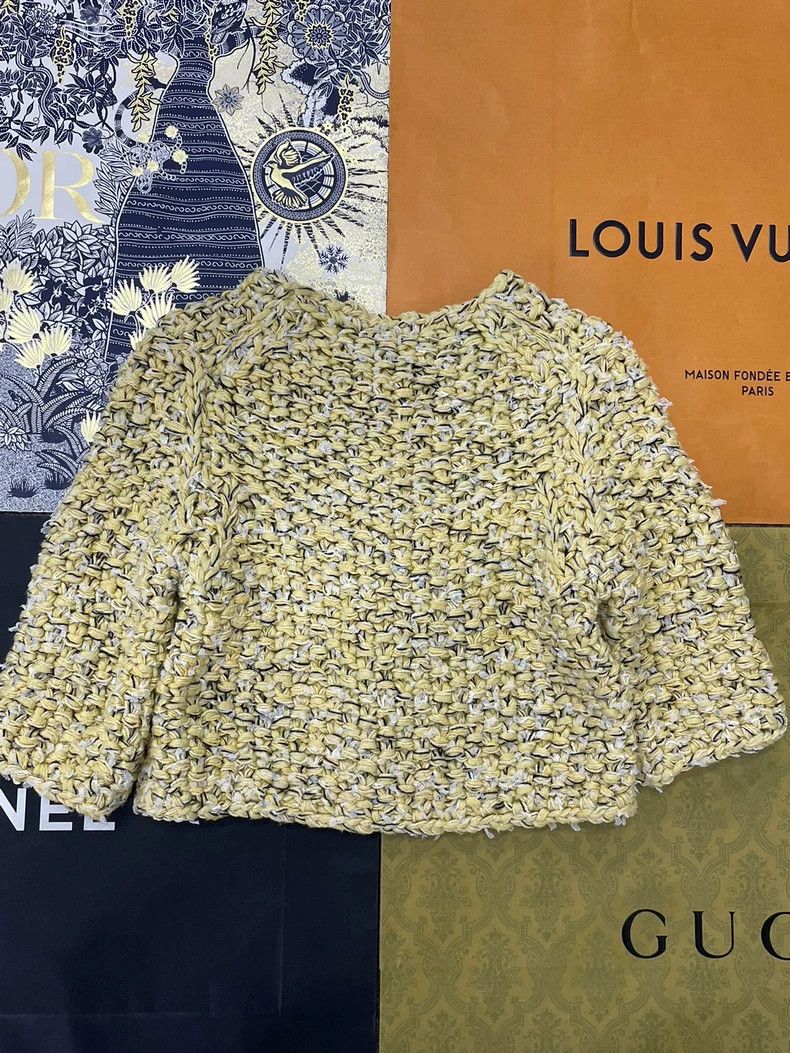 Chanel chanel Yellow colour-blocked knitted short jacket Size XXS / US 00 / IT 34 - 3 Thumbnail