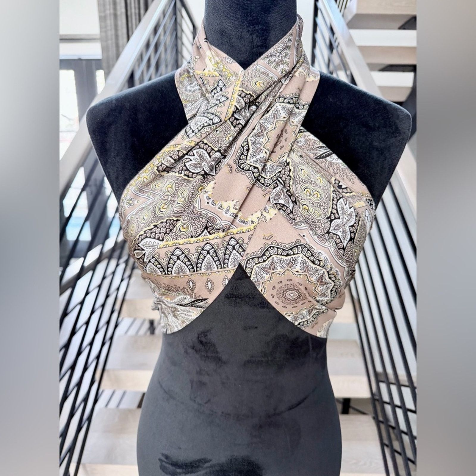 Other New Boho Y2K Bandana Paisley Print Scarf Top one size Size ONE SIZE - 4 Thumbnail