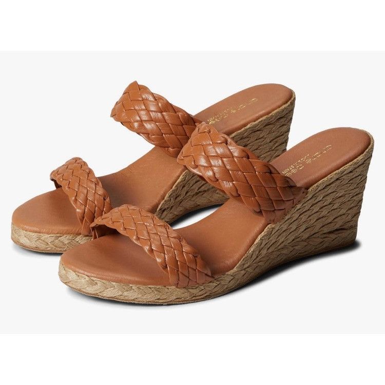 Andre Assous Aria Espadrille Wedge Sandal Cuero 11M NIB