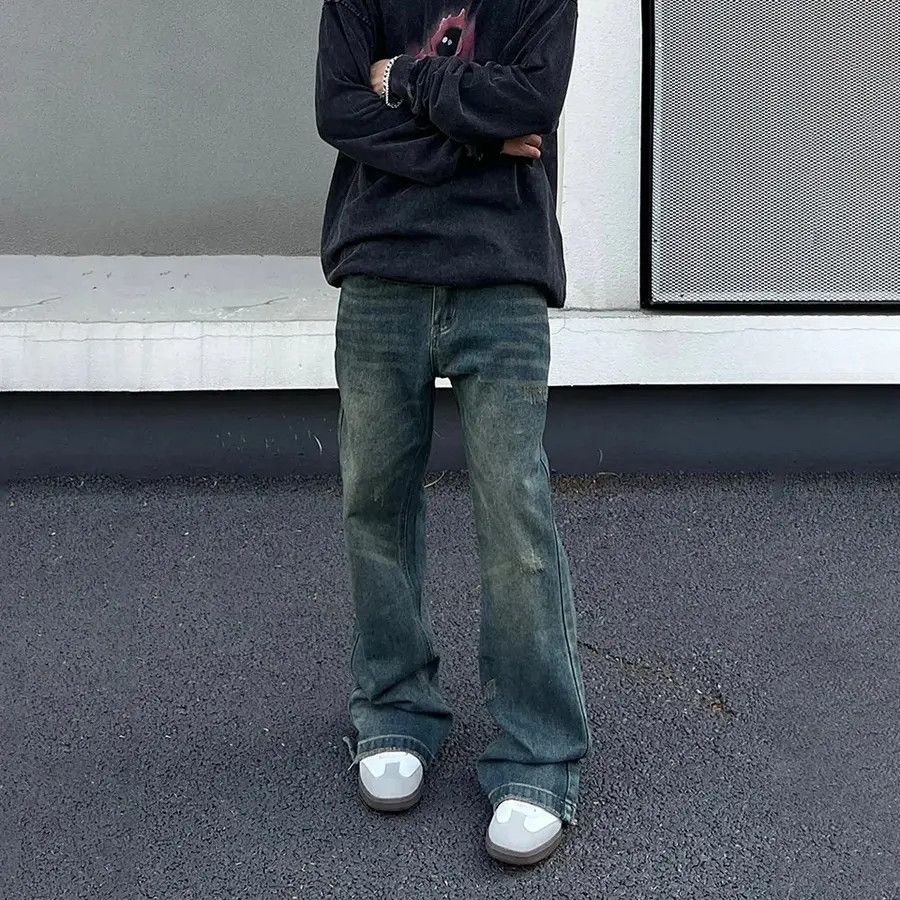Designer × Japanese Brand × Jean Wide Leg Loose Flared Jeans Size US 33 - 1 Thumbnail