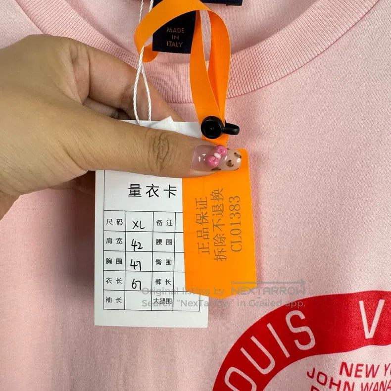 Louis Vuitton Louis Vuitton Pink logo short sleeves Size US XL / EU 56 / 4 - 5 Thumbnail