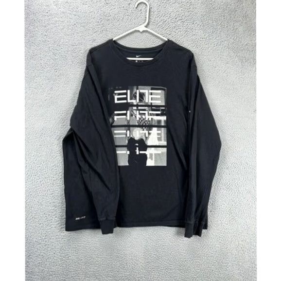 Nike Nike Tee Shirt Mens 2XL Dri-Fit Black Elite Athletic Cut Long Sleeve T-Shirt Size US XXL / EU 58 / 5 - 3 Thumbnail