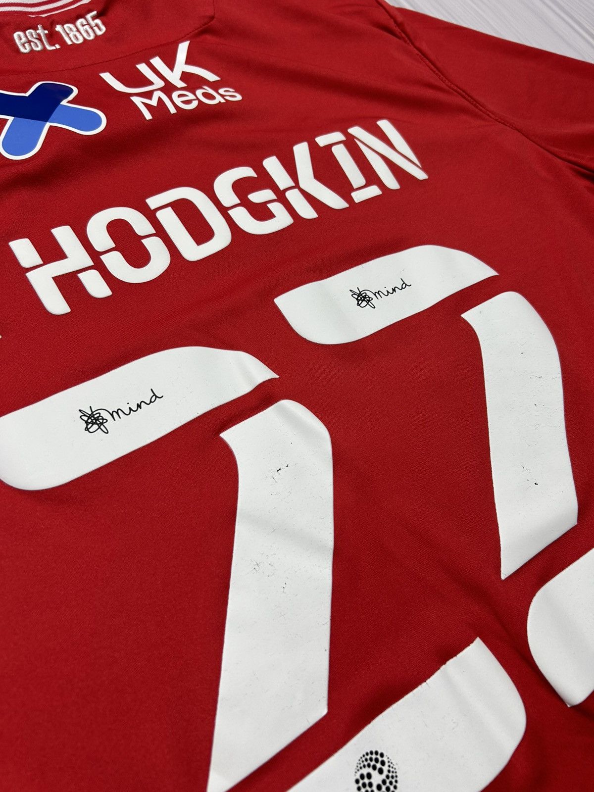 Macron 2020-21 Nottingham Forest #22 R Hodgkin Home Jersey Size 4XL Size US XXL / EU 58 / 5 - 15 Thumbnail