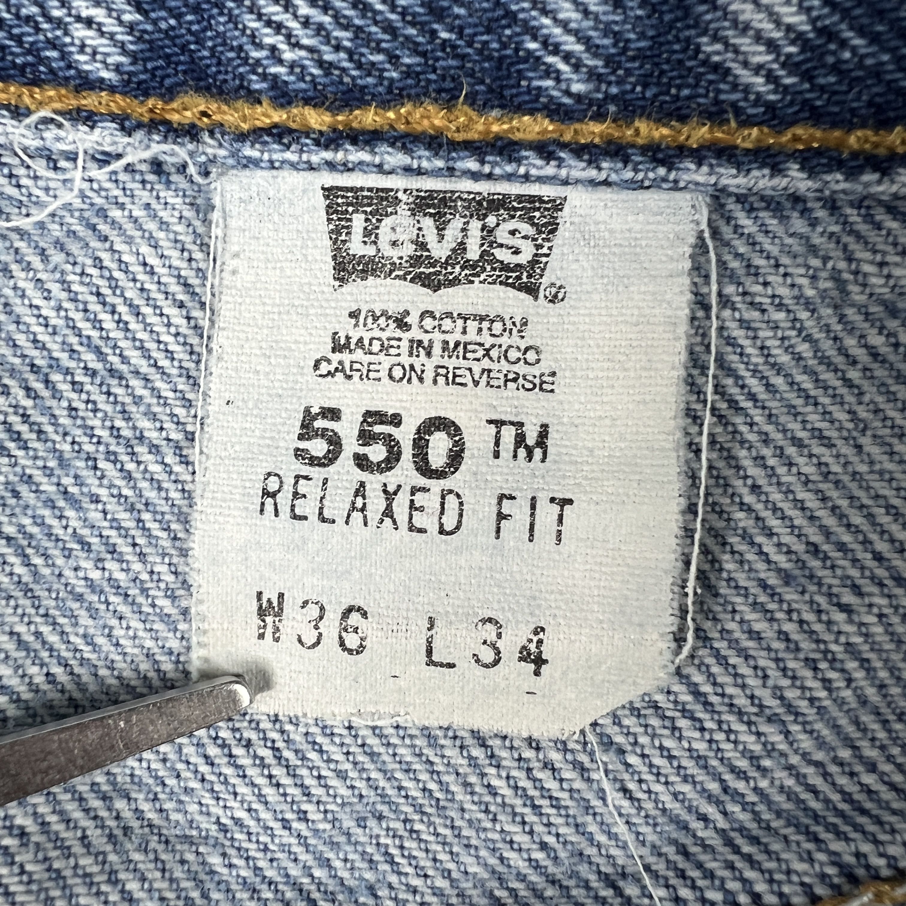 Levi's × Vintage Y2K Levi's Jeans 550 Relaxed Blue Faded Cotton Denim Size US 36 / EU 52 - 10 Thumbnail