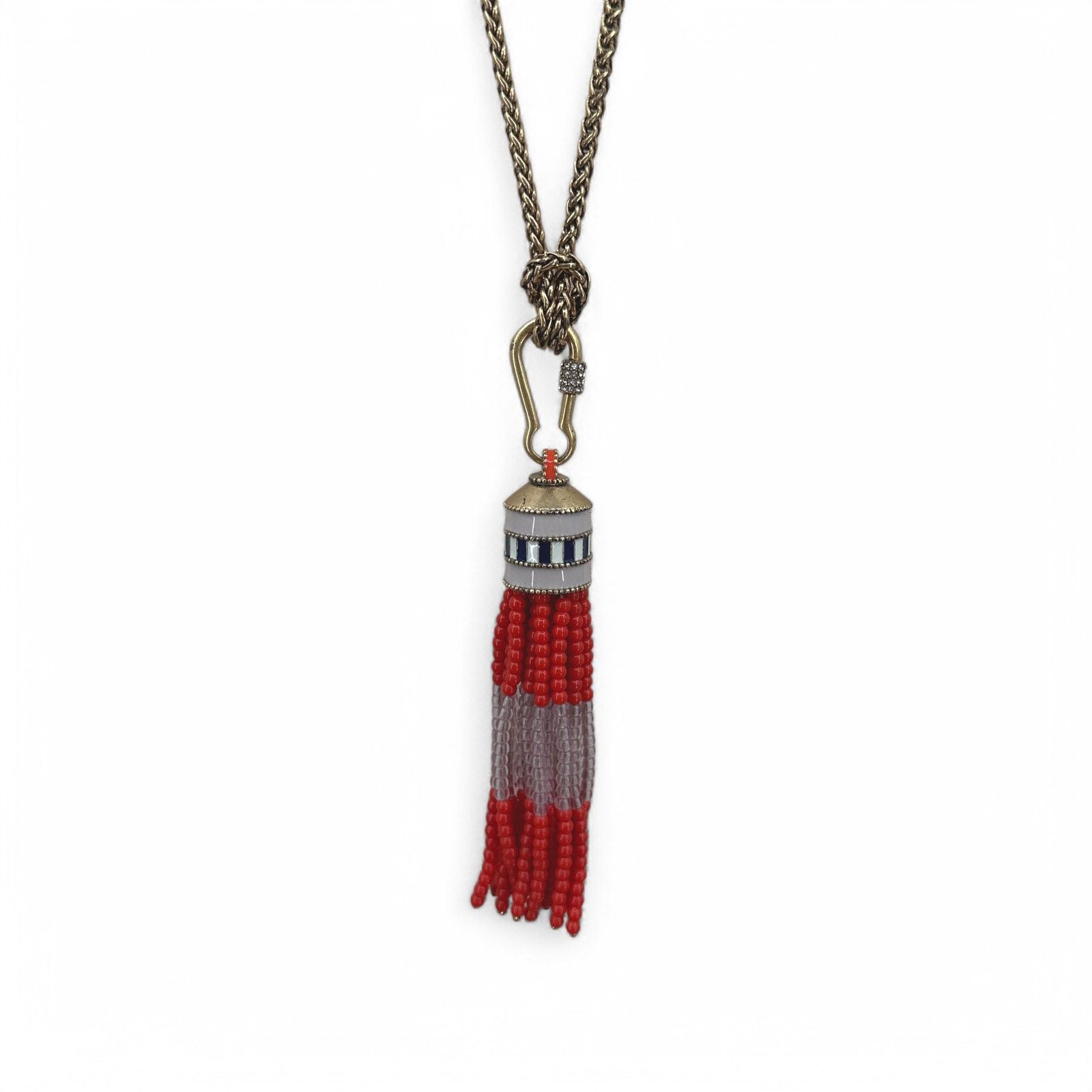 Other Stella and Dot Retired Brio Necklace Coral Red Beaded Tassel Size ONE SIZE - 5 Thumbnail