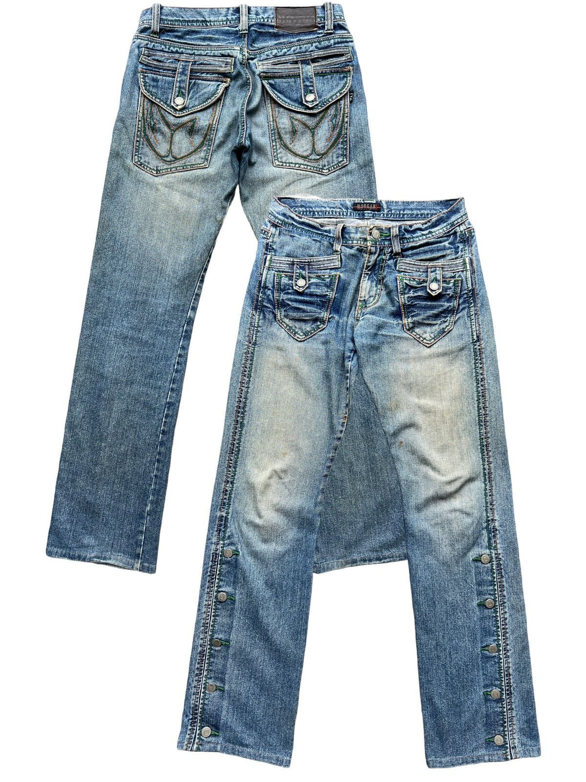 Other Morgan Japan Distressed Multipocket Punk Denim Jeans 31x32.5 Size US 31 - 1 Thumbnail