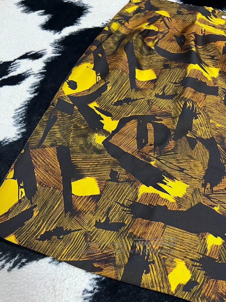 Dries Van Noten Dries Van Noten Yellow Silk Midi Skirt Size 42" / US 20 - 3 Thumbnail