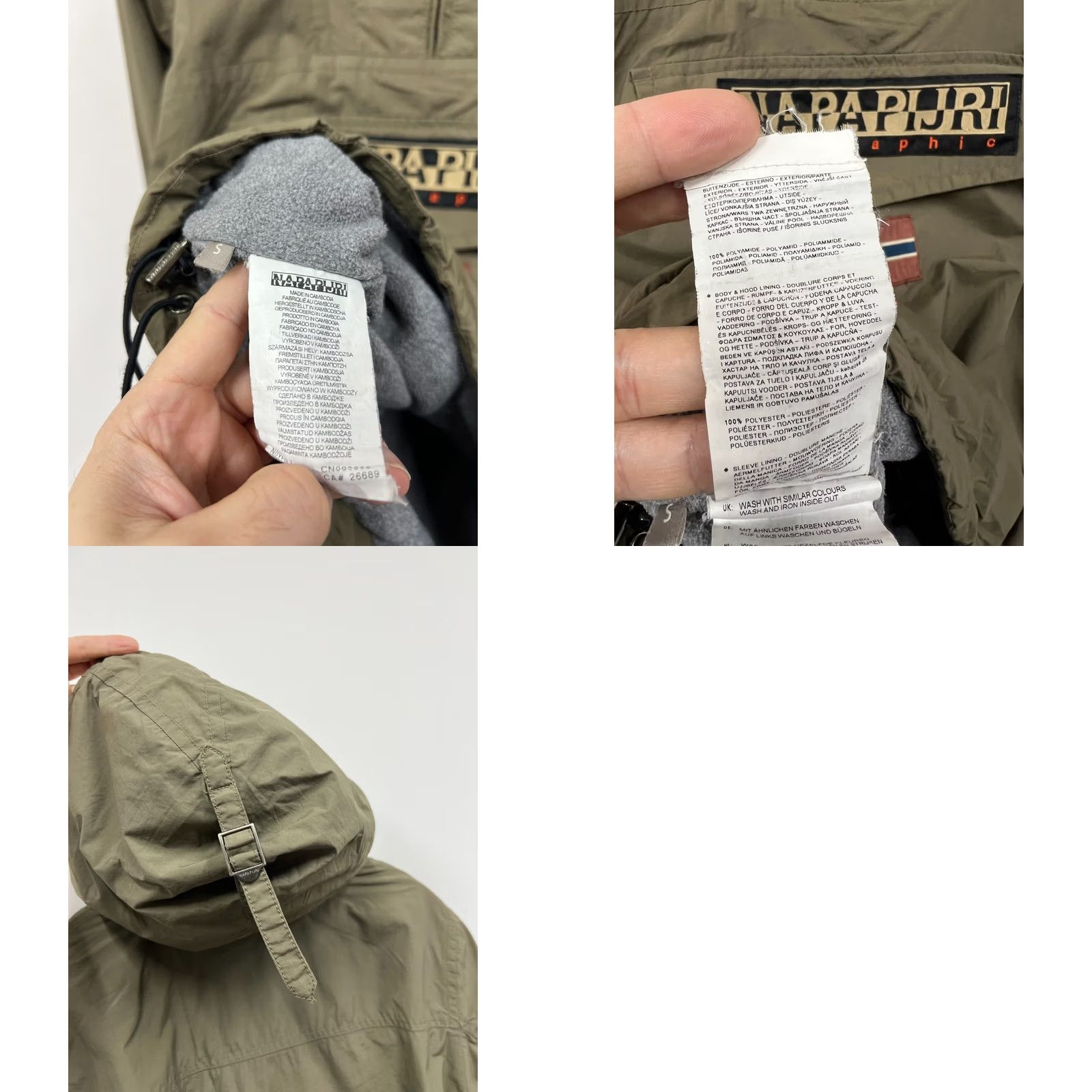Napapijri Napapijri Jacket Anorak Shirt Men S Dark beige Fleece Lined Zip Logo Vintage No Size US S / EU 44-46 / 1 - 8 Thumbnail