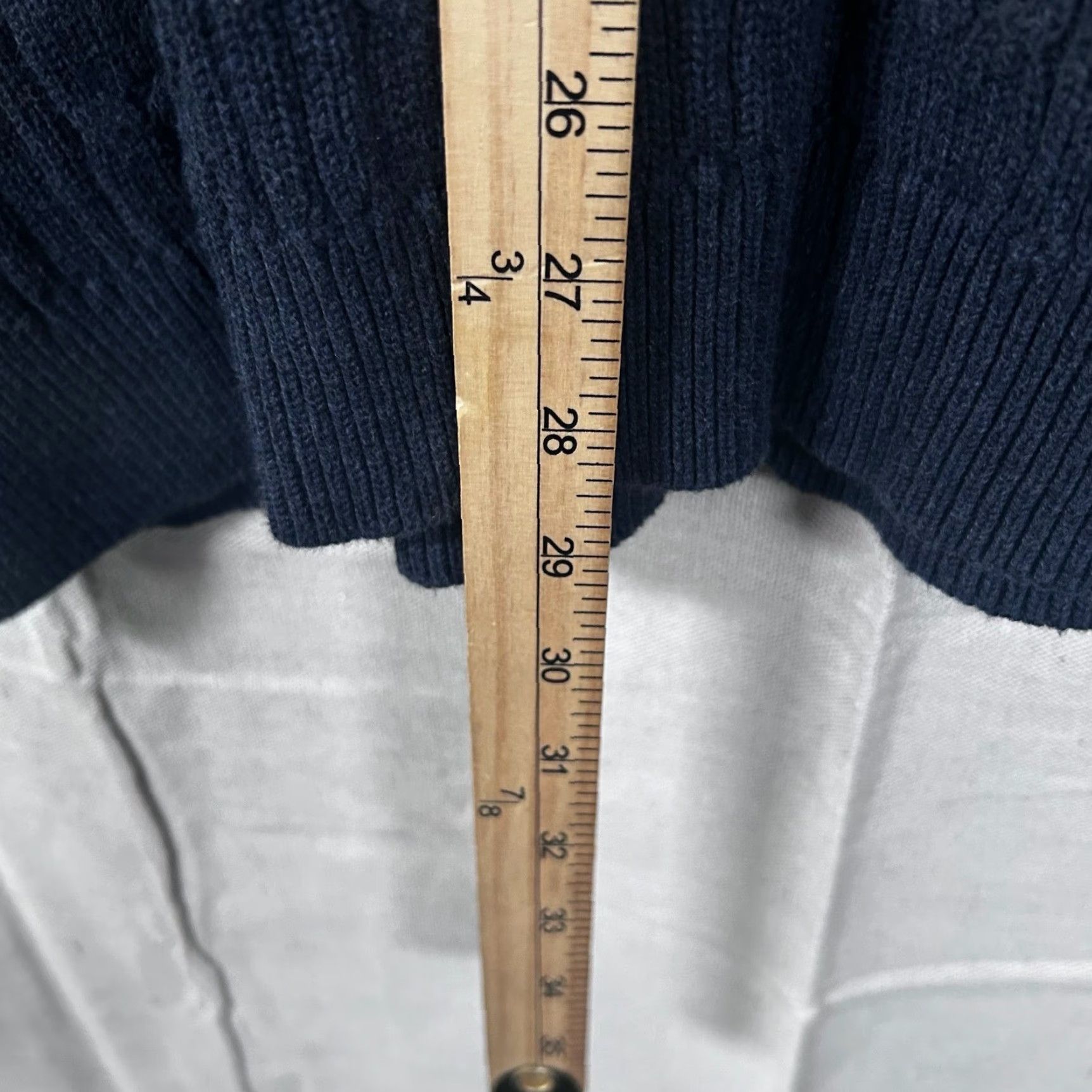 Eddie Bauer Eddie Bauer Mens 2XLT Tall Navy Blue Cable Knit 100% Cotton Crewneck Sweater Size US XXL / EU 58 / 5 - 5 Thumbnail