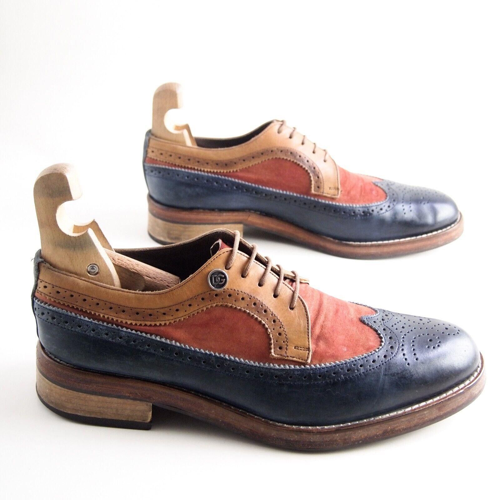 Dolce & Gabbana Dolce Gabbana Brogues Brown Red Blue Leather EU 41 US 8 Size US 8 / EU 41 - 4 Thumbnail
