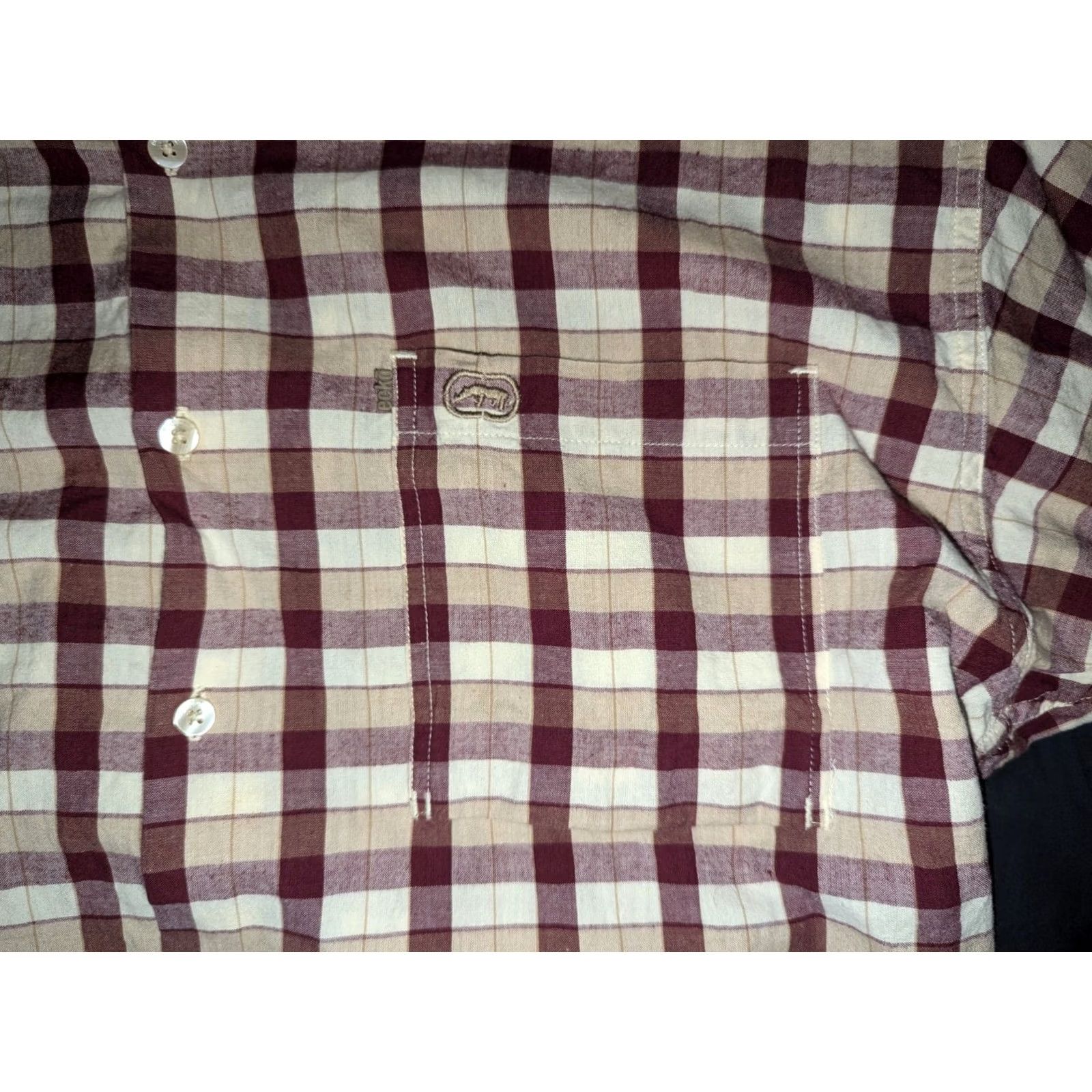 Ecko Unltd. VINTAGE Ecko Unltd Shirt Mens L Plaid Red Check Short Sleeve Button Up The Knite Casual Modern Logo 90s Mens Size US L / EU 52-54 / 3 - 3 Thumbnail