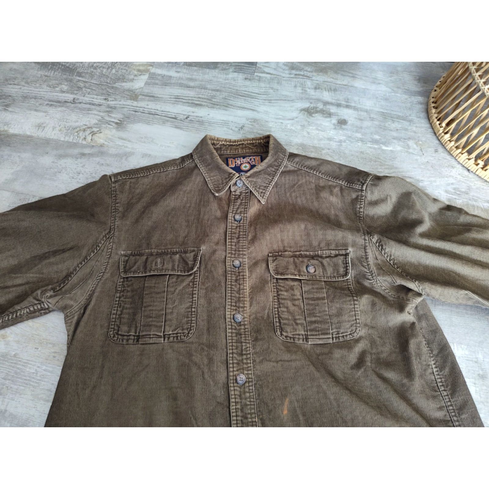 CO Duluth Corduroy Button Up Shirt Mens Large Tall Long Sleeve Vintage Brown Cotton Heavyweight Pockets 90s Workwear 90s Mens Size US L / EU 52-54 / 3 - 6 Thumbnail