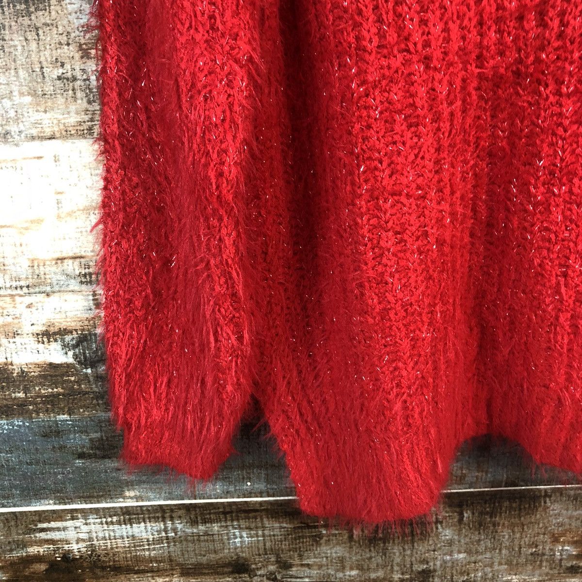 Japanese Brand DL Ozoc Red Mohair Knitwear #C371 Size M / US 6-8 / IT 42-44 - 14 Thumbnail