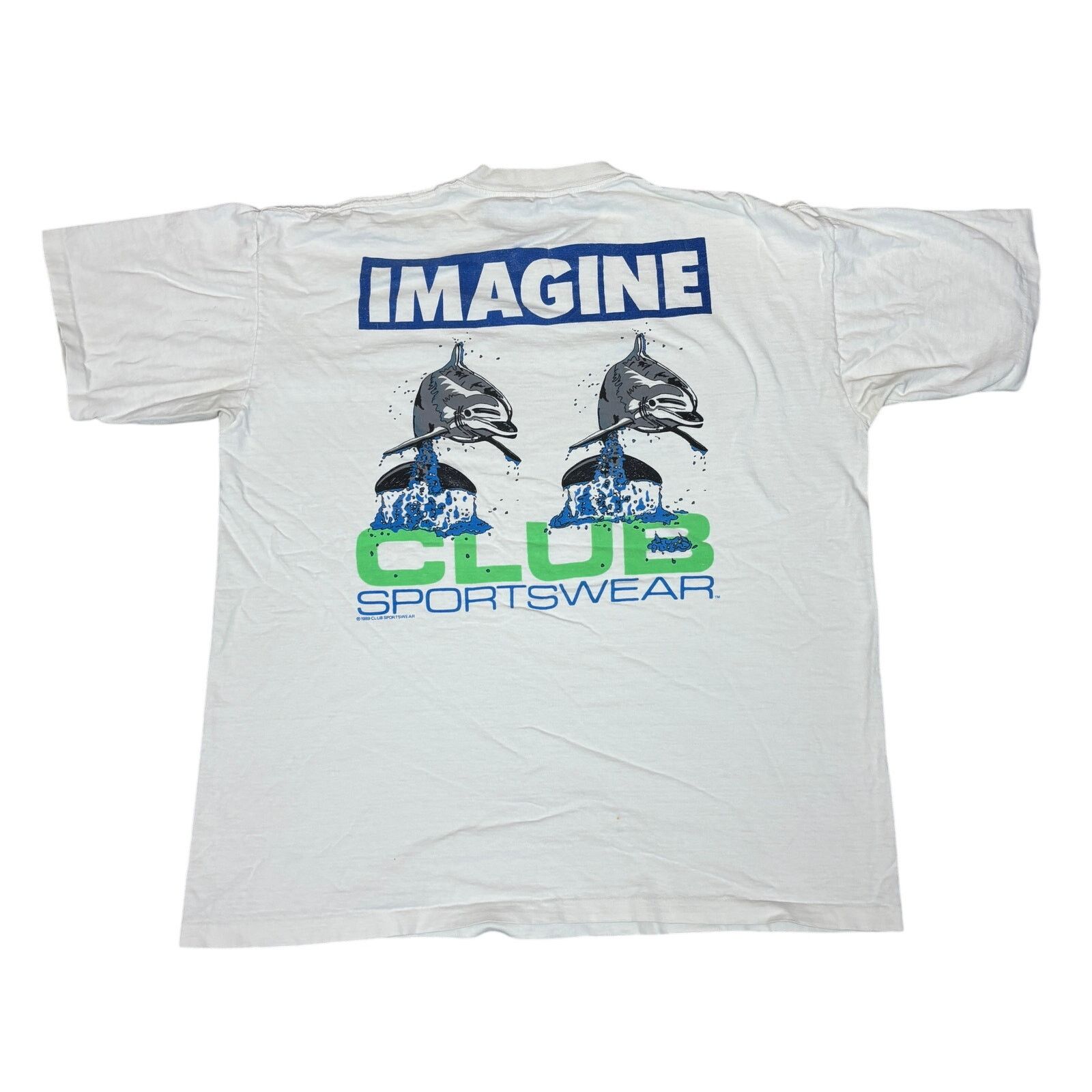 Vintage Vintage 80s Club Sportswear Imagine Dolphins Shirt Men's XL Size US XL / EU 56 / 4 - 1 Thumbnail